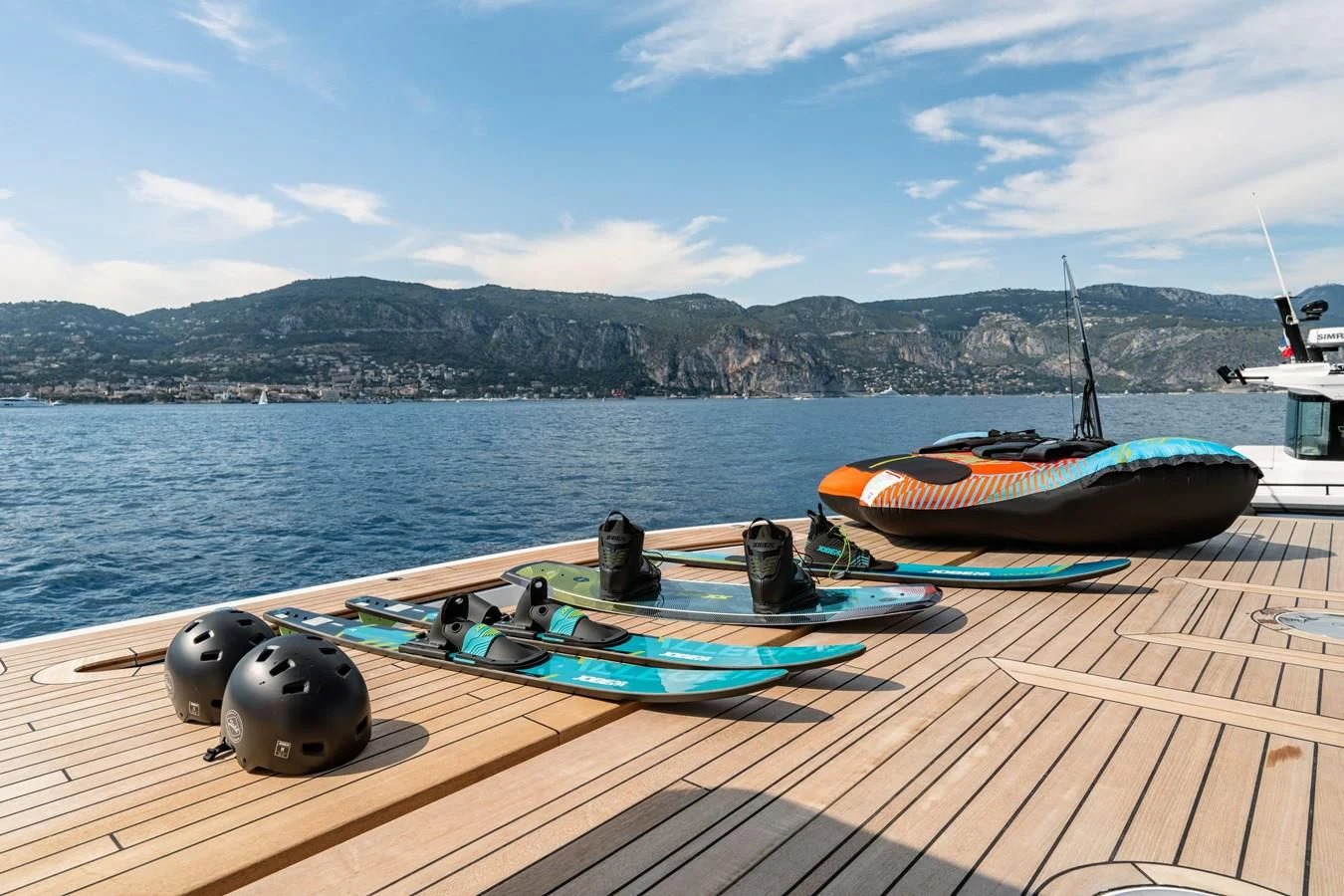 boats on a dock aboard WAVE Yacht for Sale