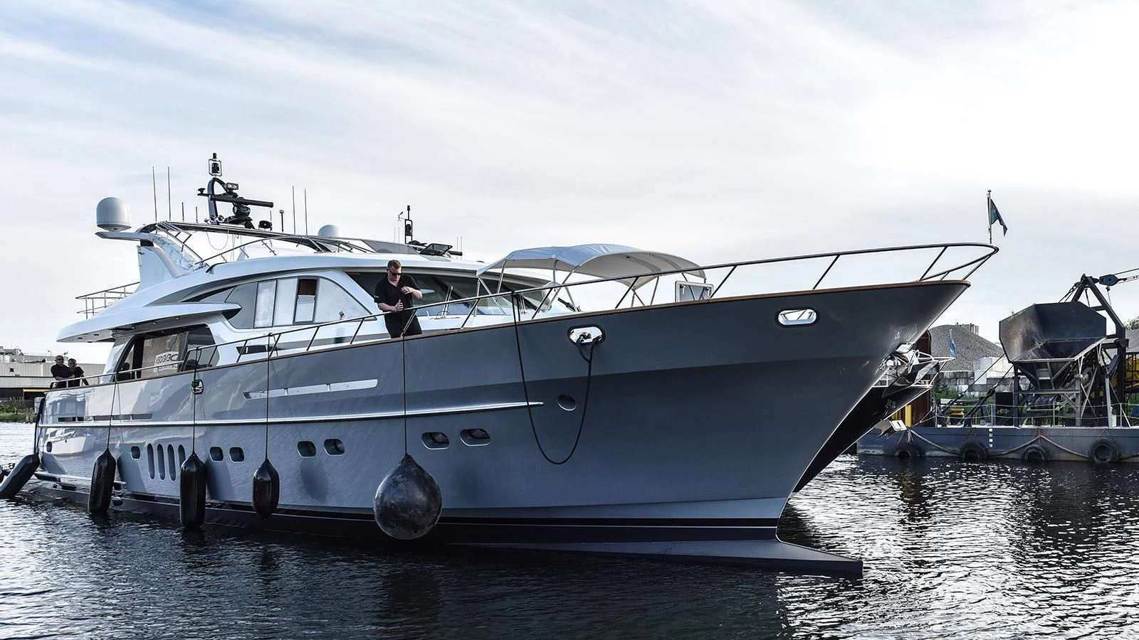 a white boat on the water aboard ANEMELI Yacht for Sale