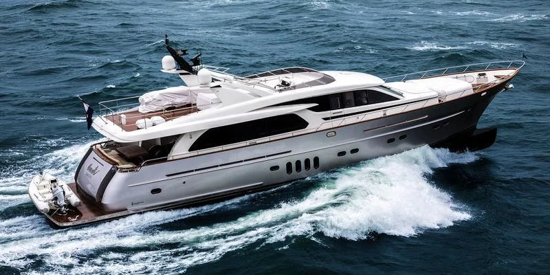 a boat on the water aboard ANEMELI Yacht for Sale