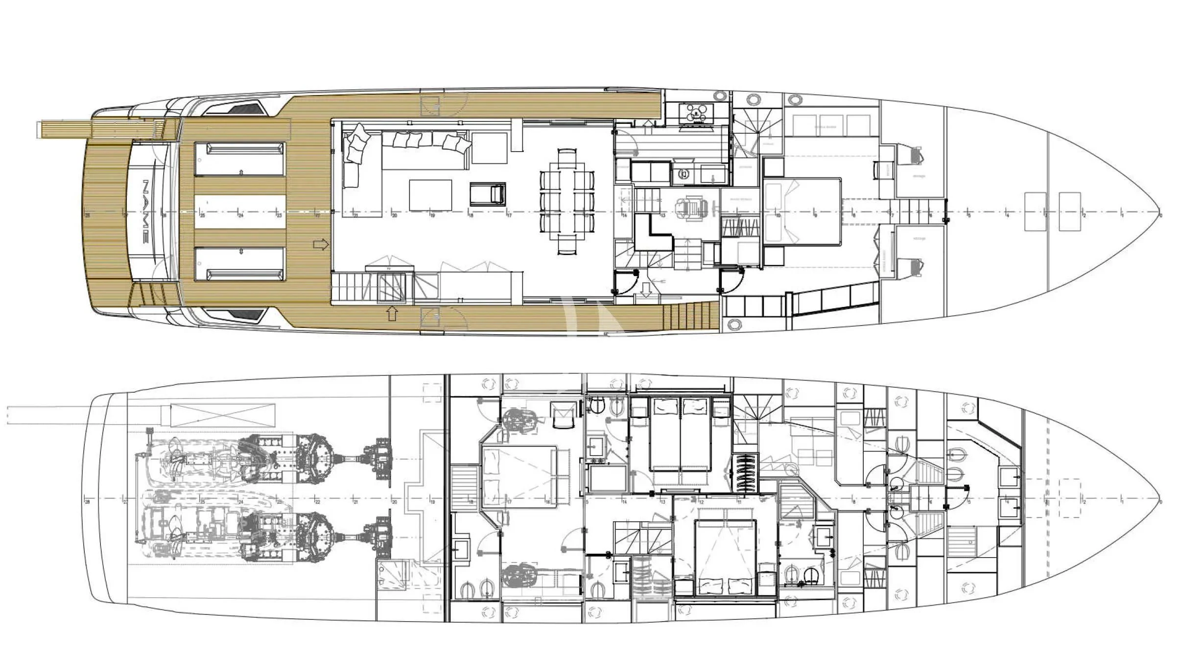 diagram, engineering drawing aboard MEMORIES Yacht for Sale