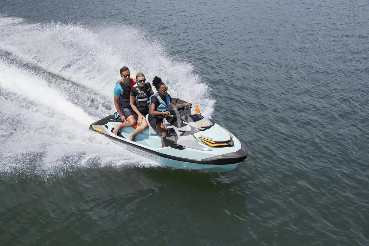 a group of people on a jet ski aboard MEMORIES Yacht for Sale