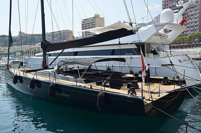 a boat in the water aboard ESSENTIA Yacht for Sale