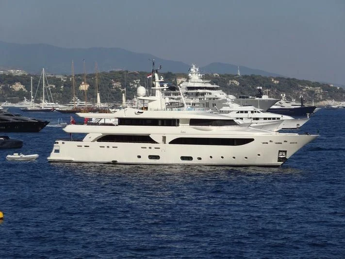 a white yacht in the water aboard HANA Yacht for Charter