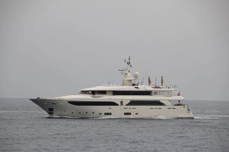 a white yacht in the water aboard HANA Yacht for Charter