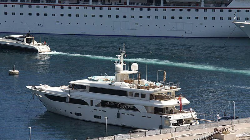 a large ship in the water aboard HANA Yacht for Charter