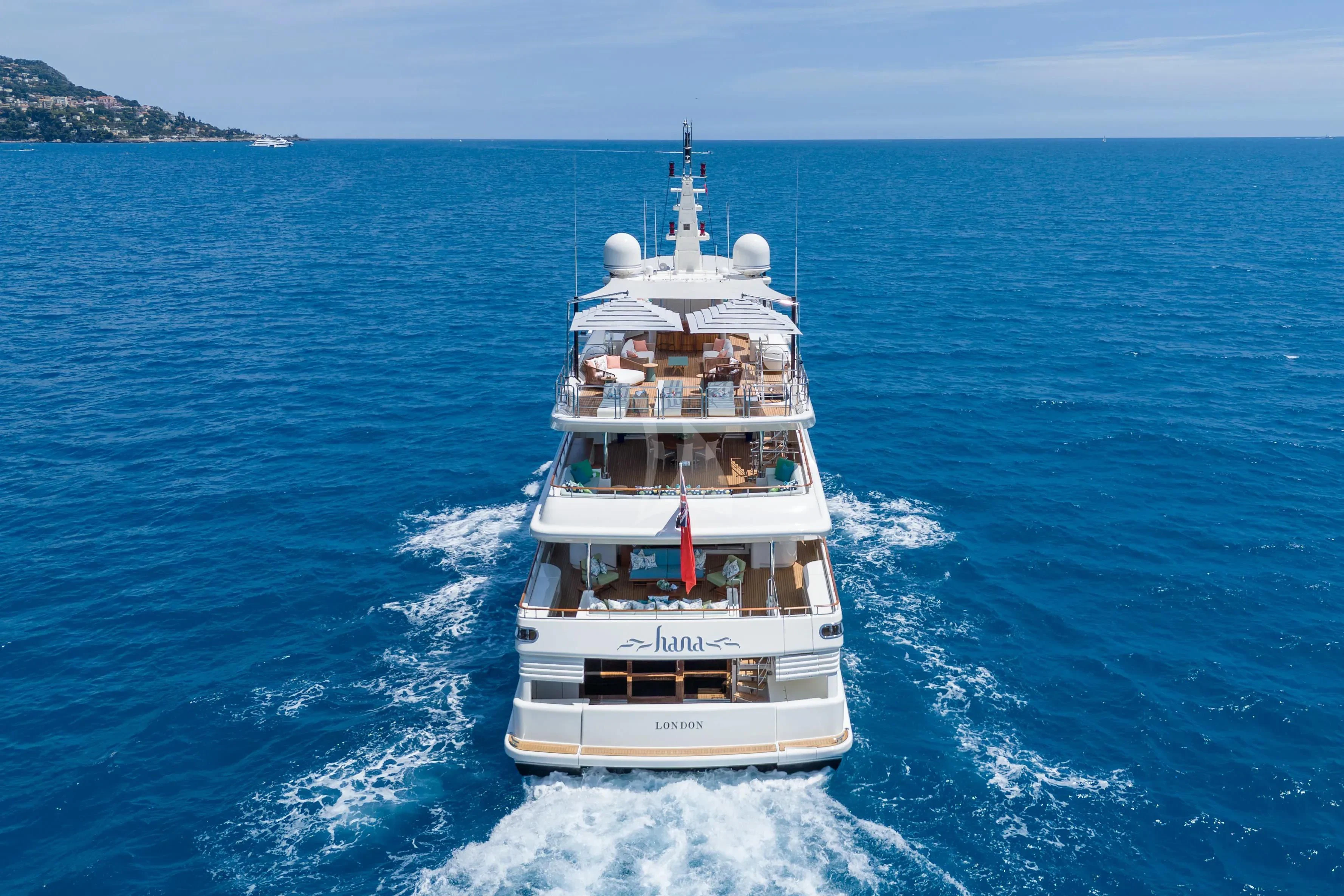 a boat on the water aboard HANA Yacht for Charter