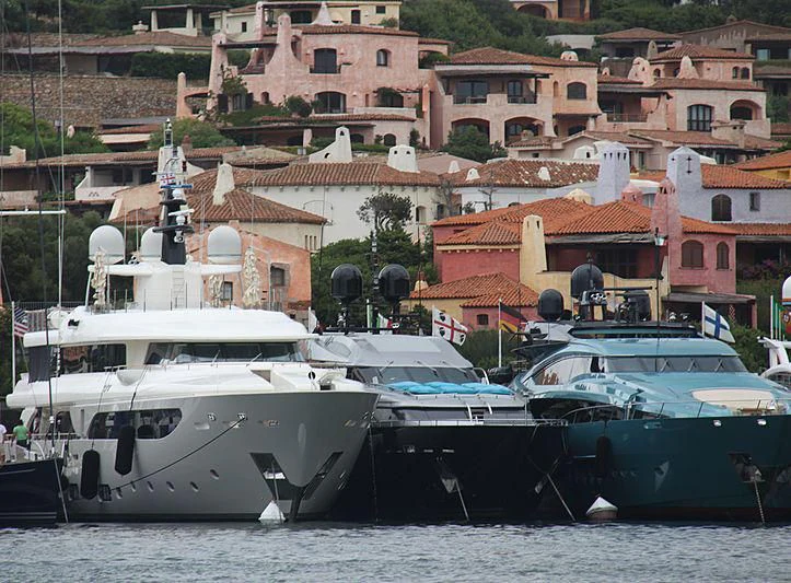 boats in the water aboard HANA Yacht for Charter