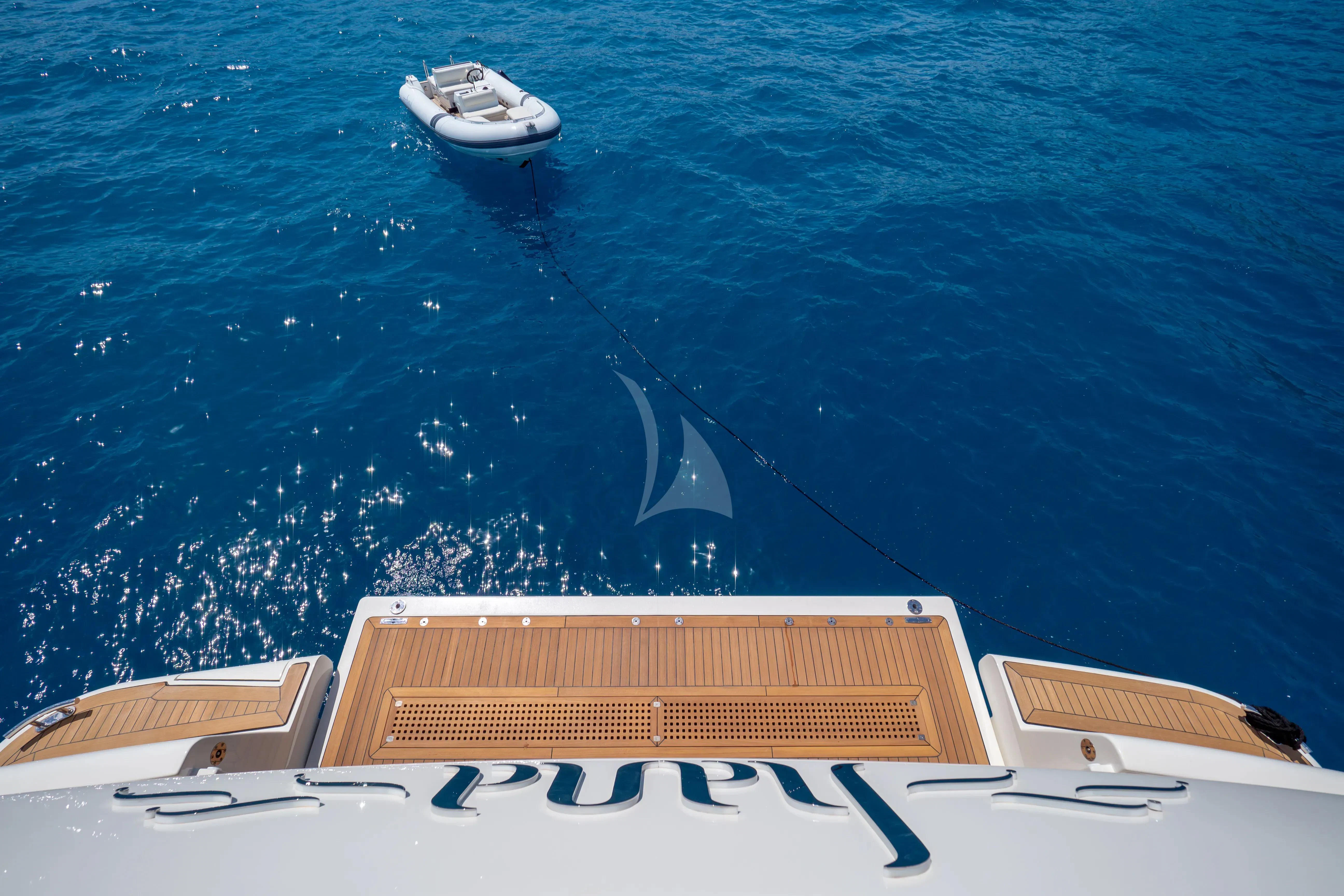 a boat on the water aboard HANA Yacht for Charter