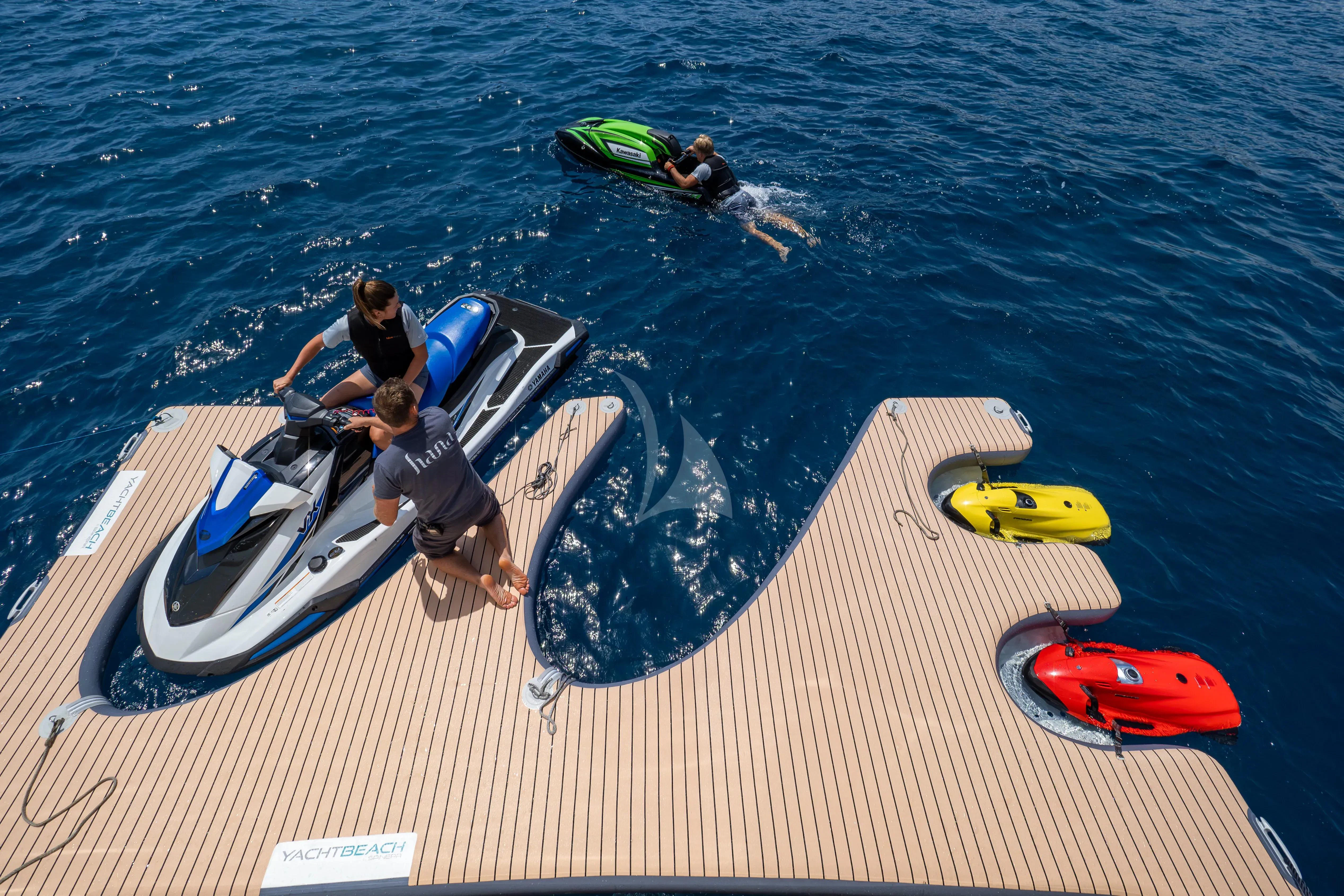 a group of people on a boat aboard HANA Yacht for Charter