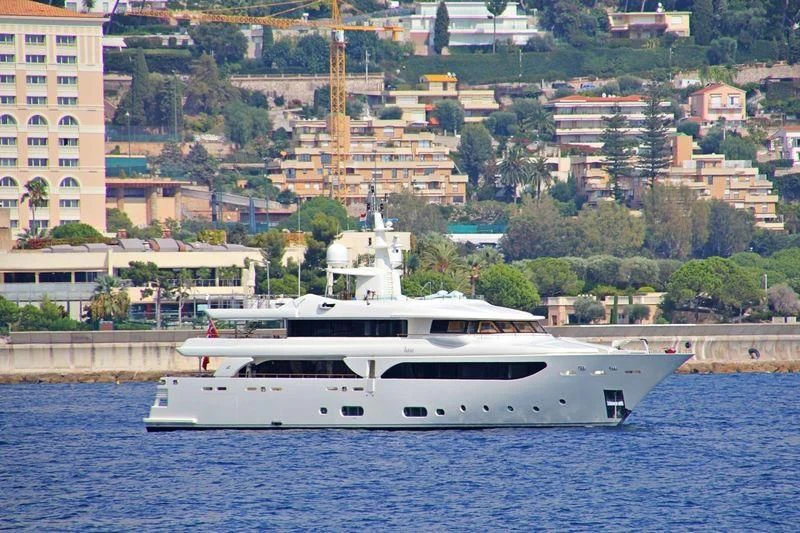 a white yacht in the water aboard HANA Yacht for Charter