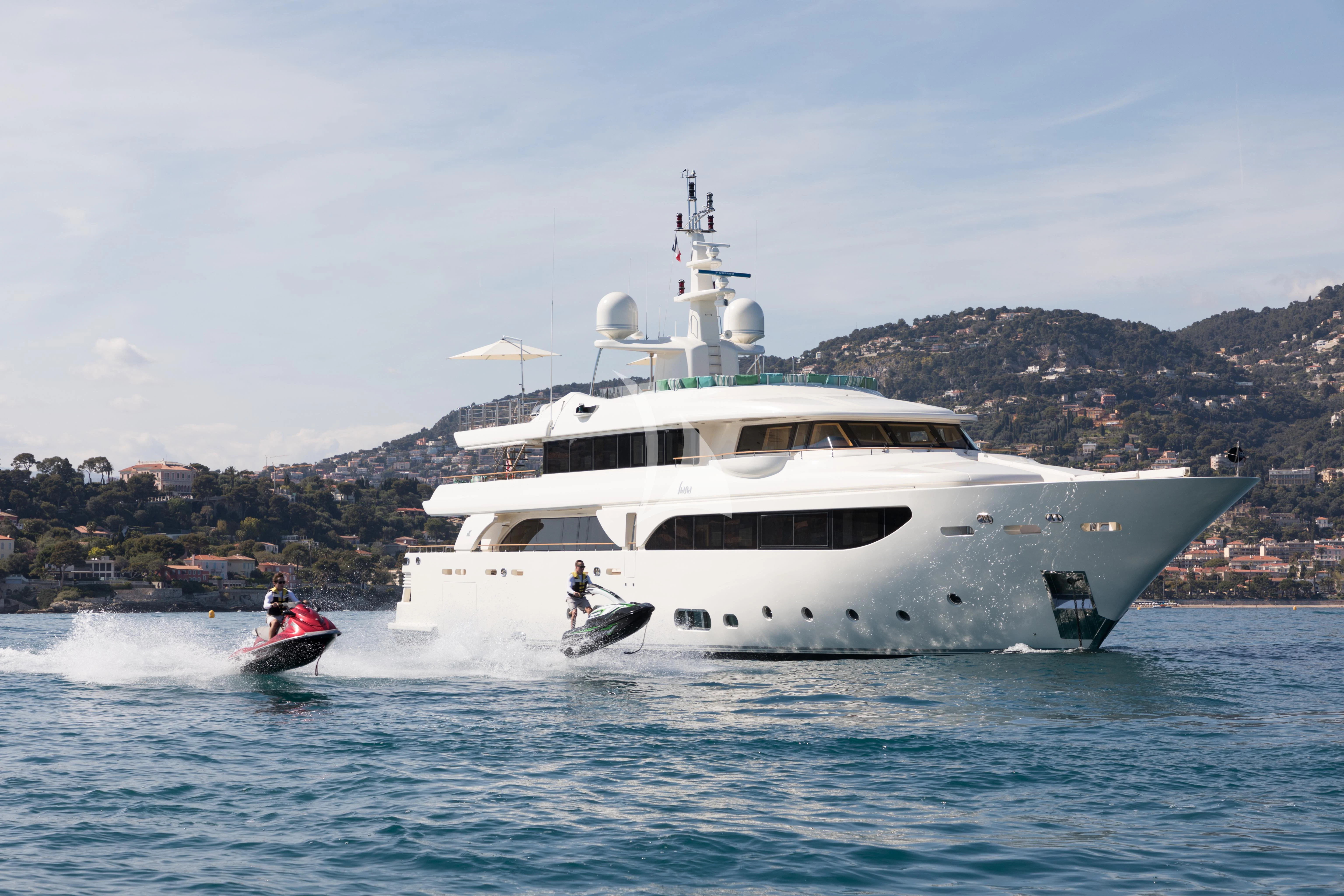a boat on the water aboard HANA Yacht for Charter