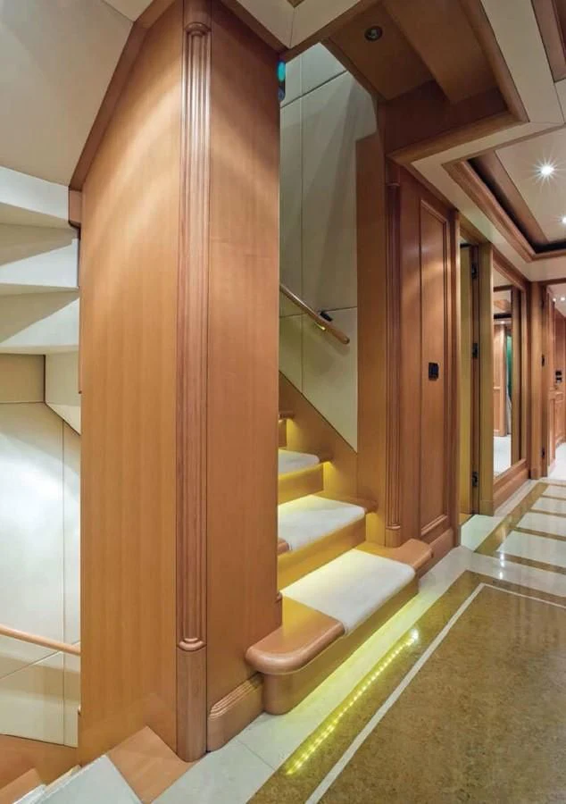 a bathroom with a large shower aboard HANA Yacht for Charter