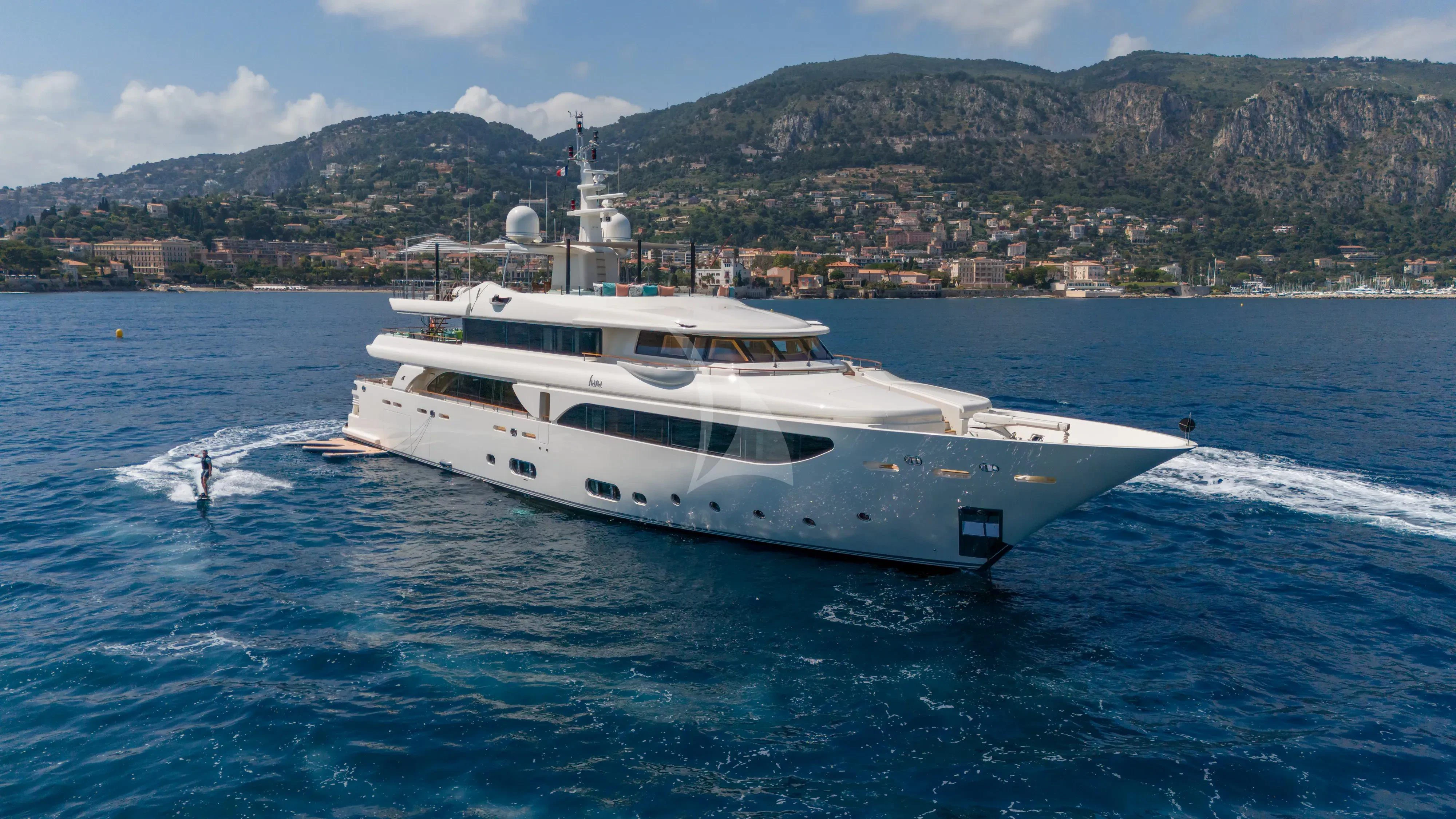 a boat on the water aboard HANA Yacht for Charter