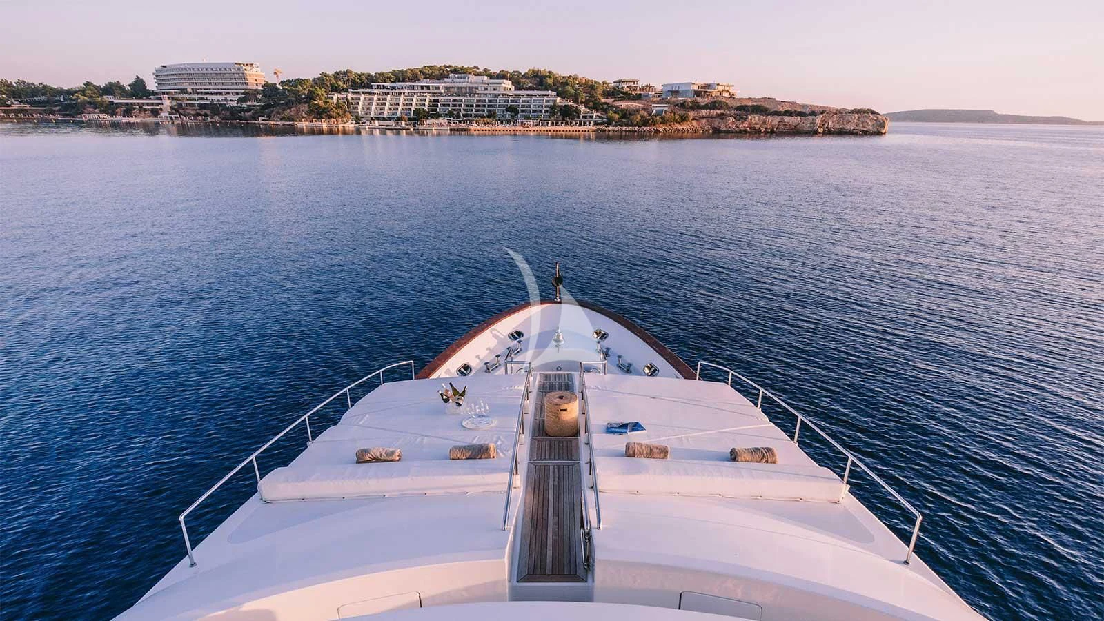 a boat on the water aboard OAK Yacht for Charter