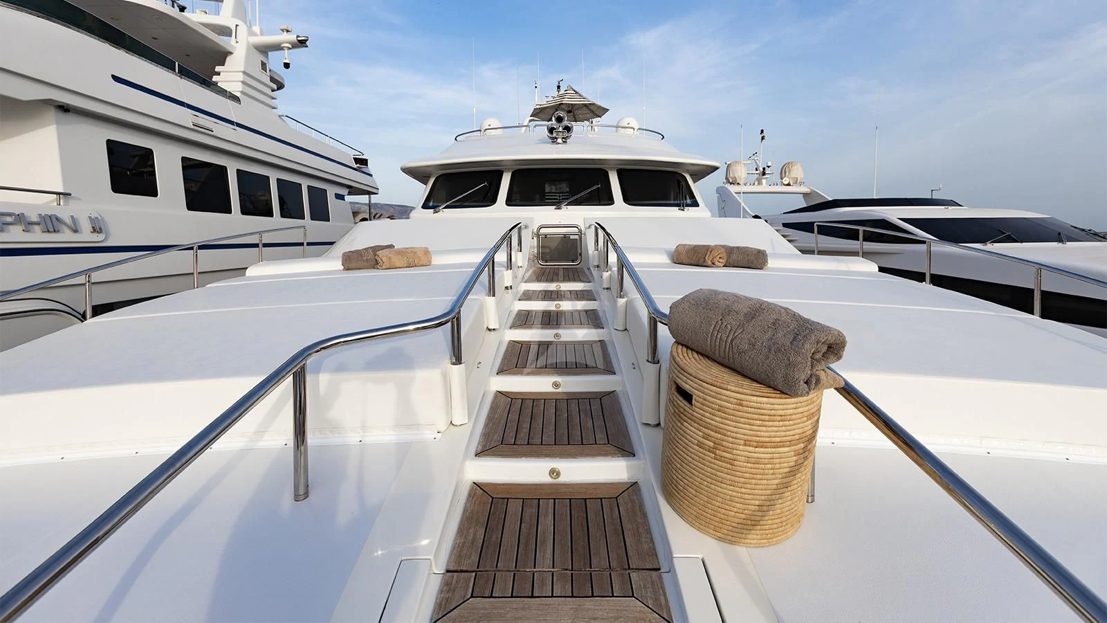a boat on the water aboard OAK Yacht for Charter