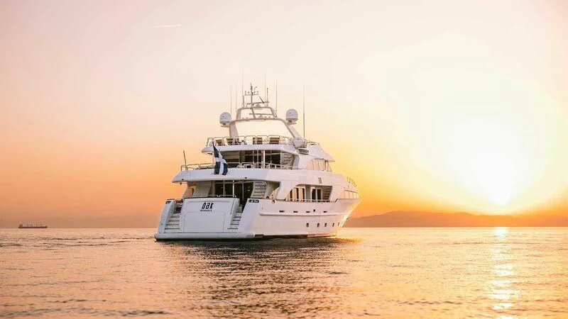 a boat in the water aboard OAK Yacht for Charter