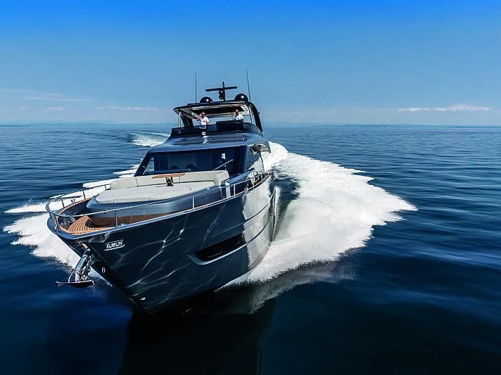a boat on the water aboard CRANCHI SETTANTOTTO 78/01 Yacht for Sale