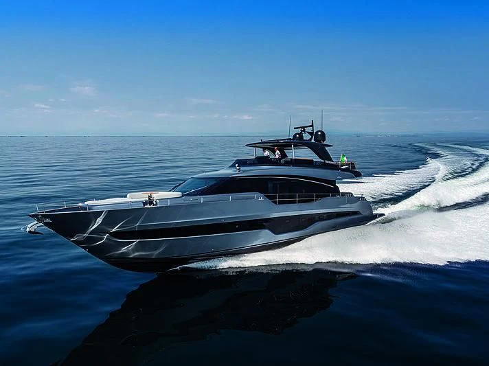 a boat on the water aboard CRANCHI SETTANTOTTO 78/01 Yacht for Sale