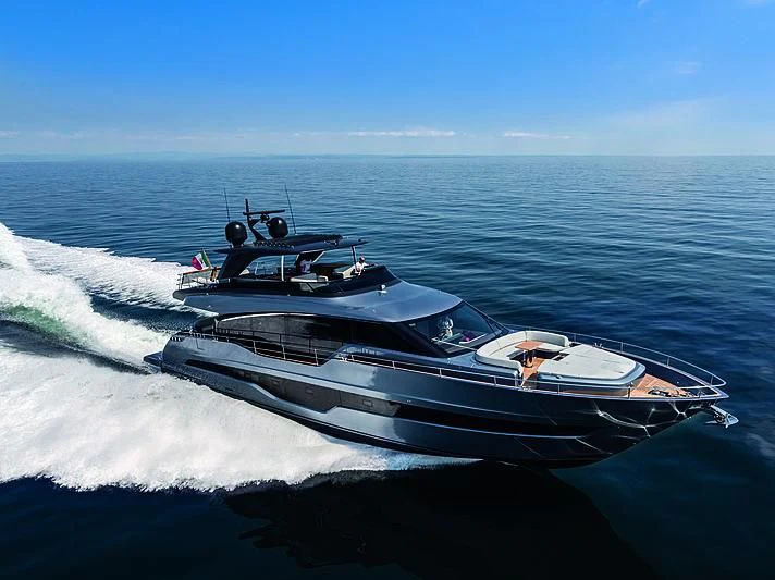 a boat on the water aboard CRANCHI SETTANTOTTO 78/01 Yacht for Sale