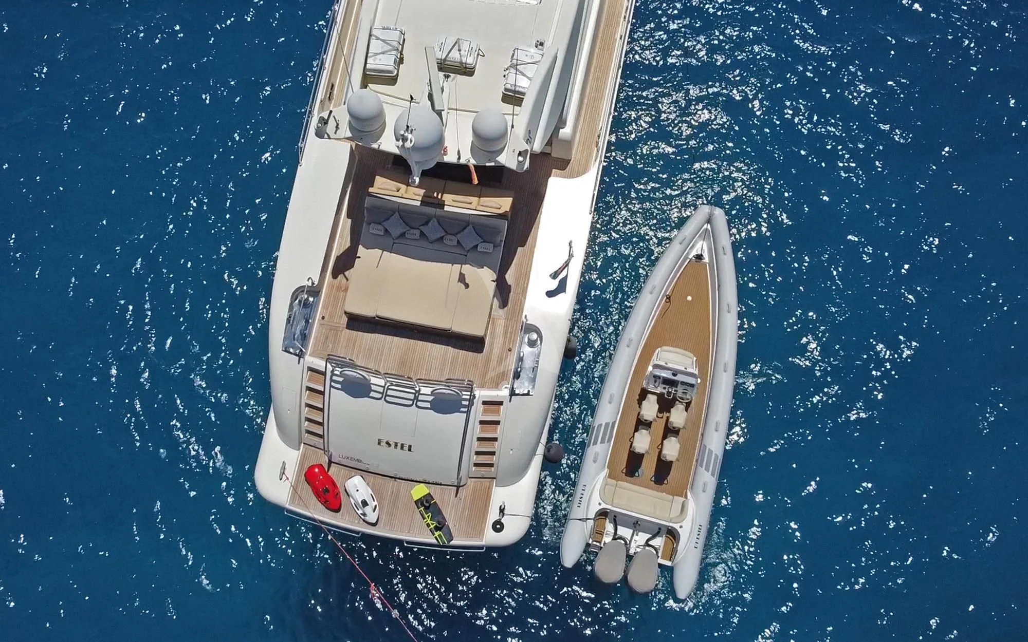 a space ship in space aboard LA ROMANA Yacht for Sale