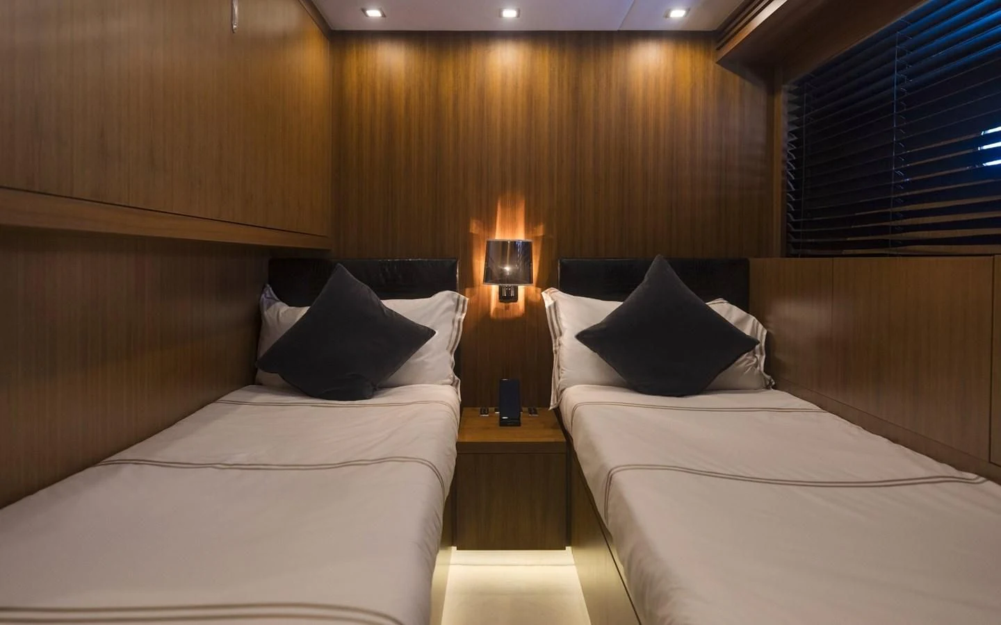 a room with two beds aboard LA ROMANA Yacht for Sale