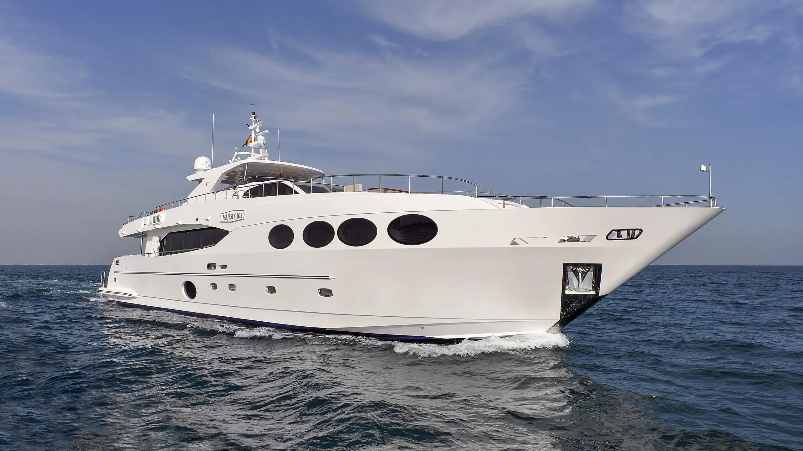 a white yacht in the water aboard ANONYMUS Yacht for Sale