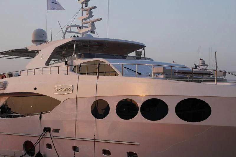 a large white yacht aboard ANONYMUS Yacht for Sale
