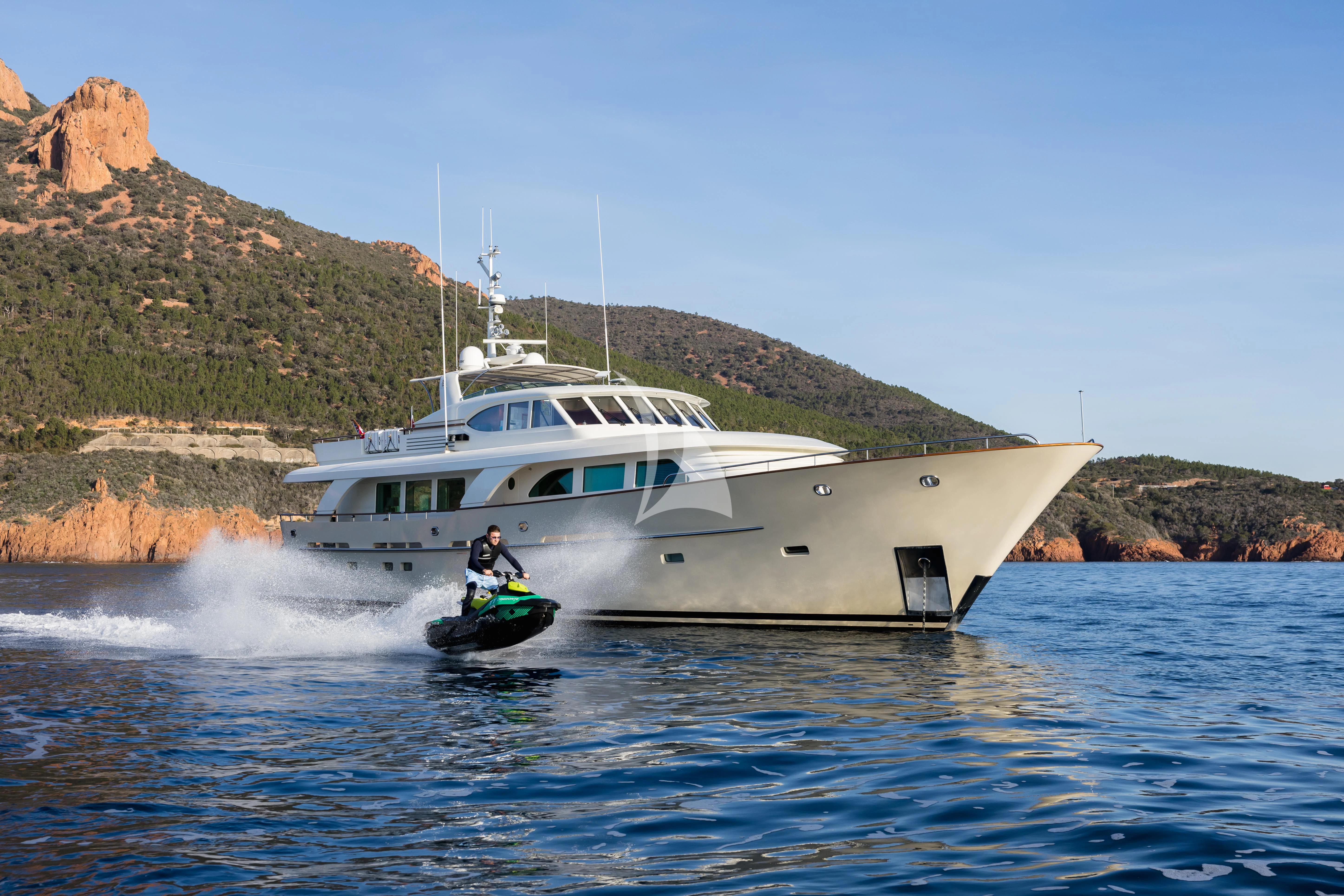 a boat on the water aboard ORIZZONTE Yacht for Sale
