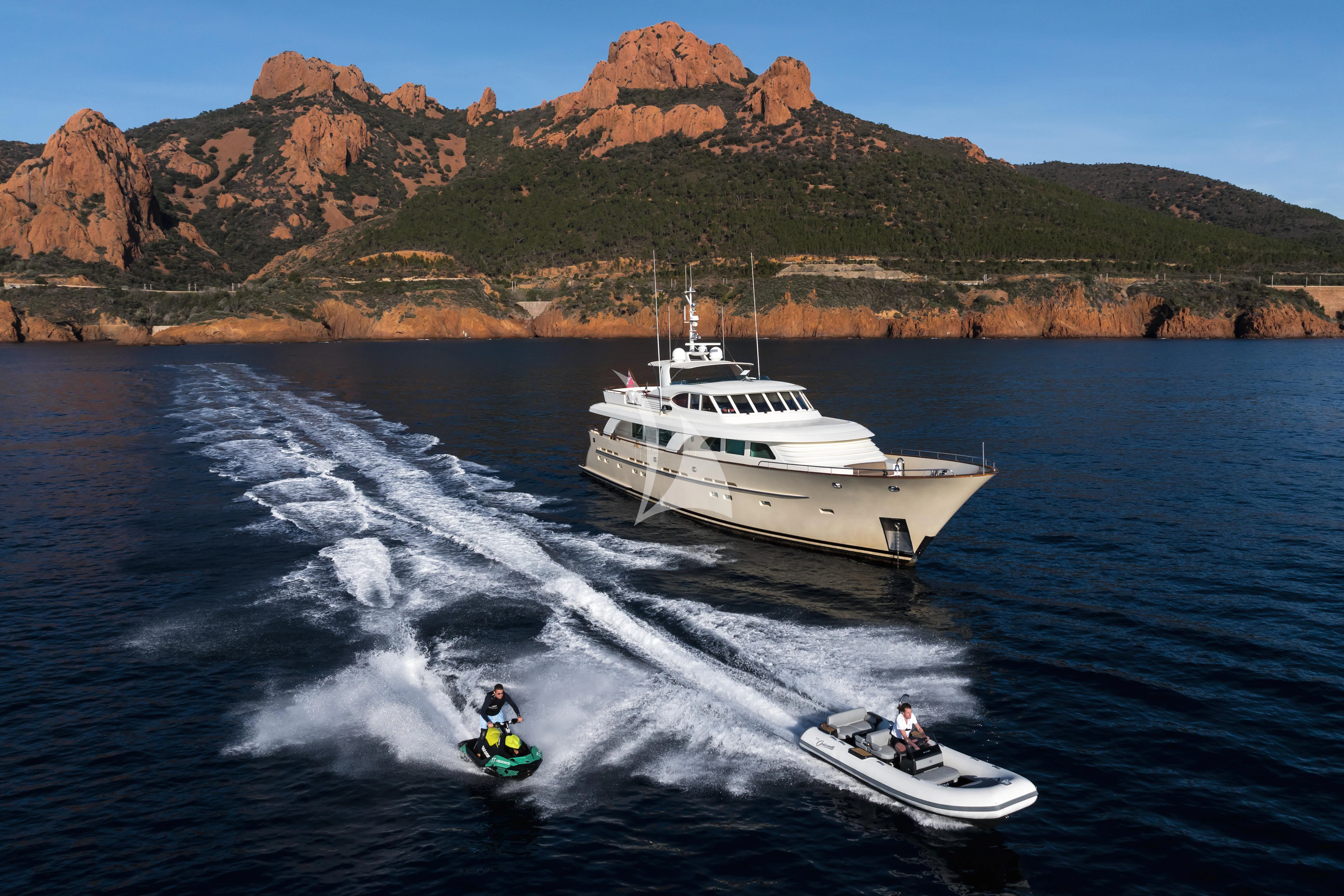 a couple of people on a boat aboard ORIZZONTE Yacht for Sale