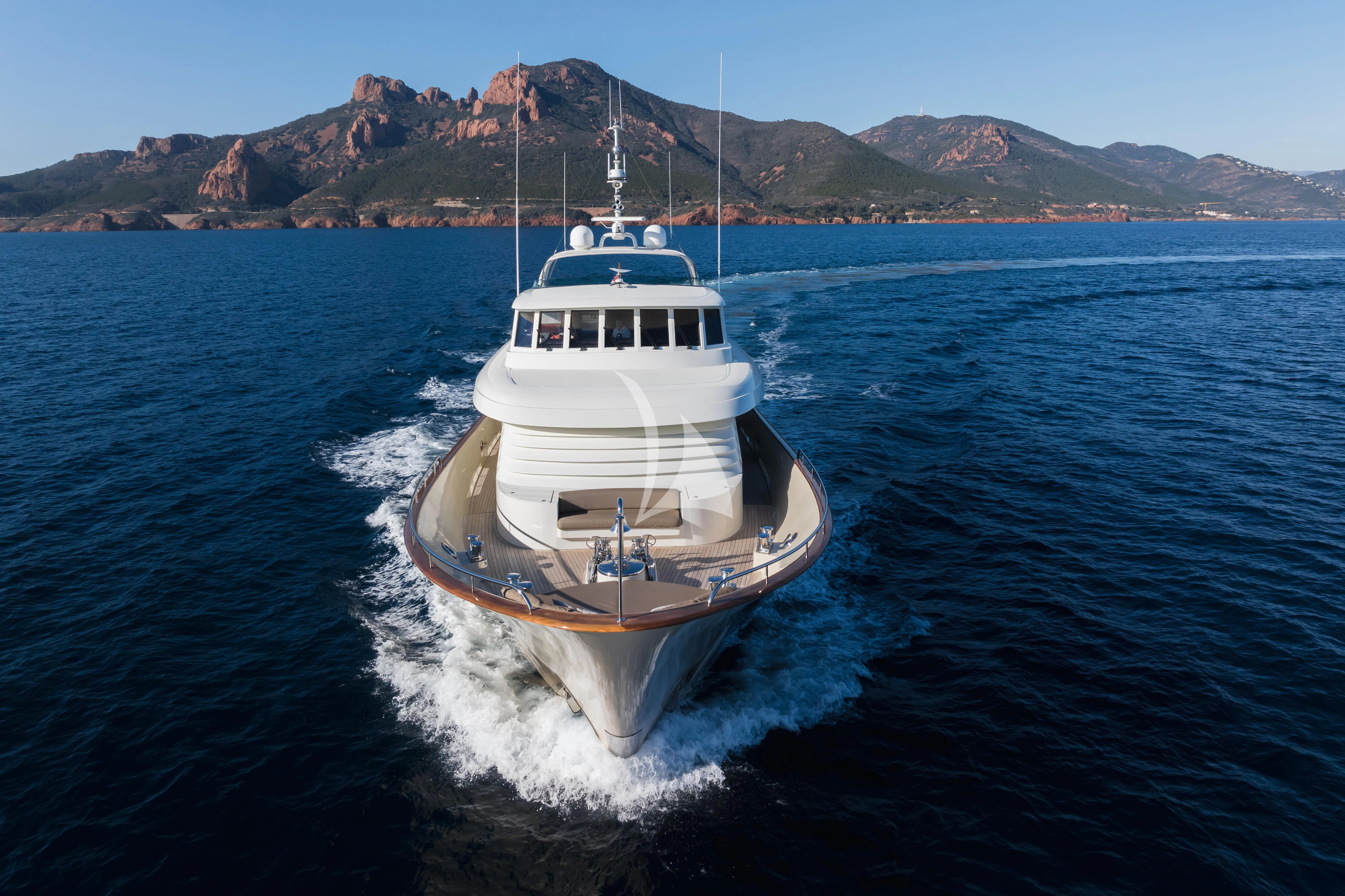 a boat on the water aboard ORIZZONTE Yacht for Sale