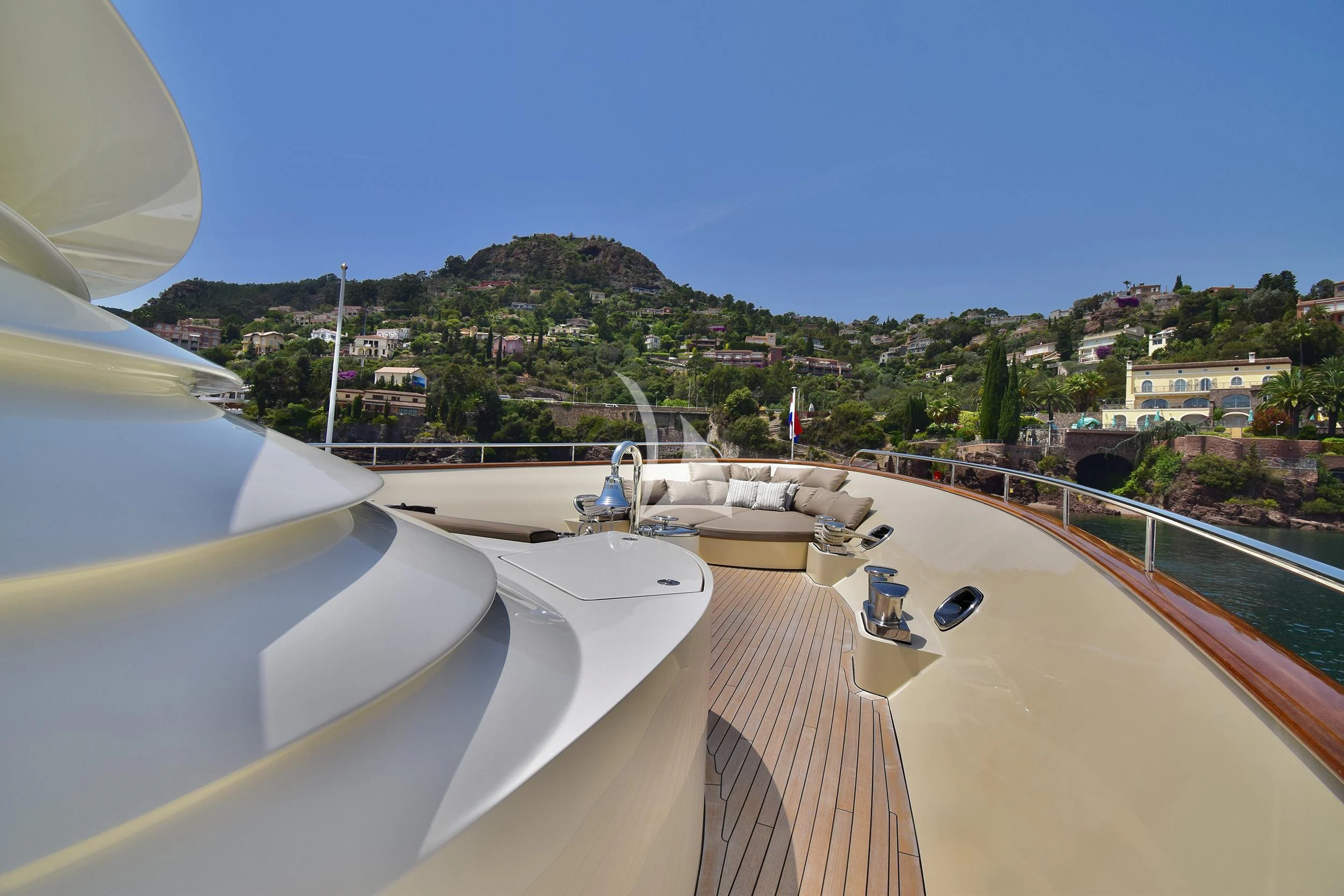 a view of a city from a balcony aboard ORIZZONTE Yacht for Sale