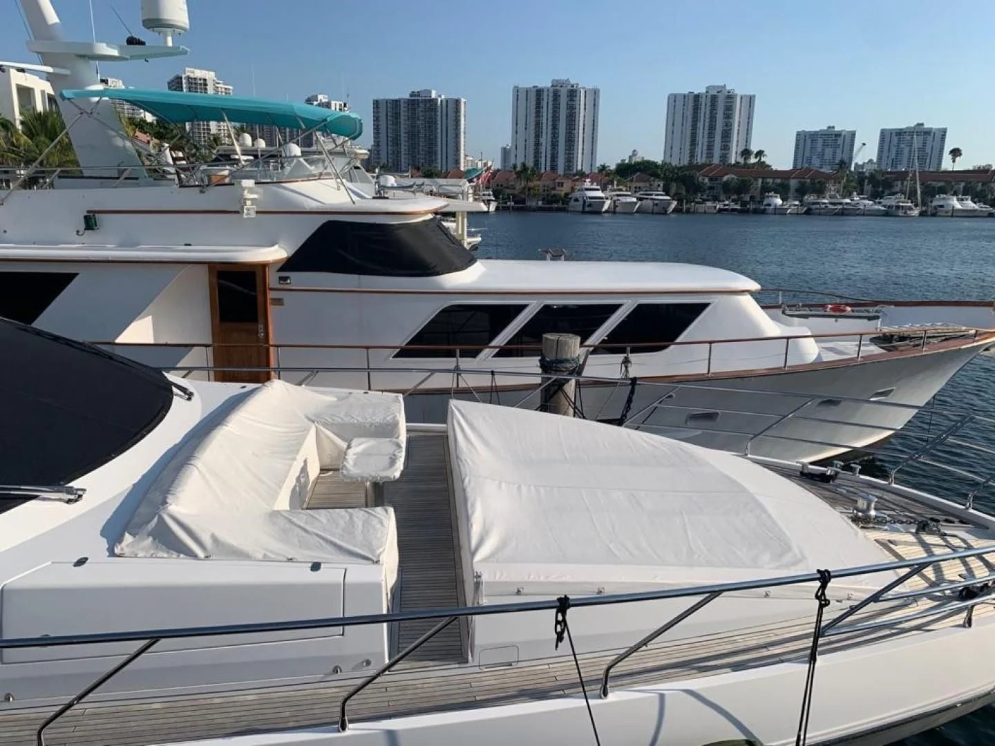 a boat docked at a pier aboard AMALFI Yacht for Sale