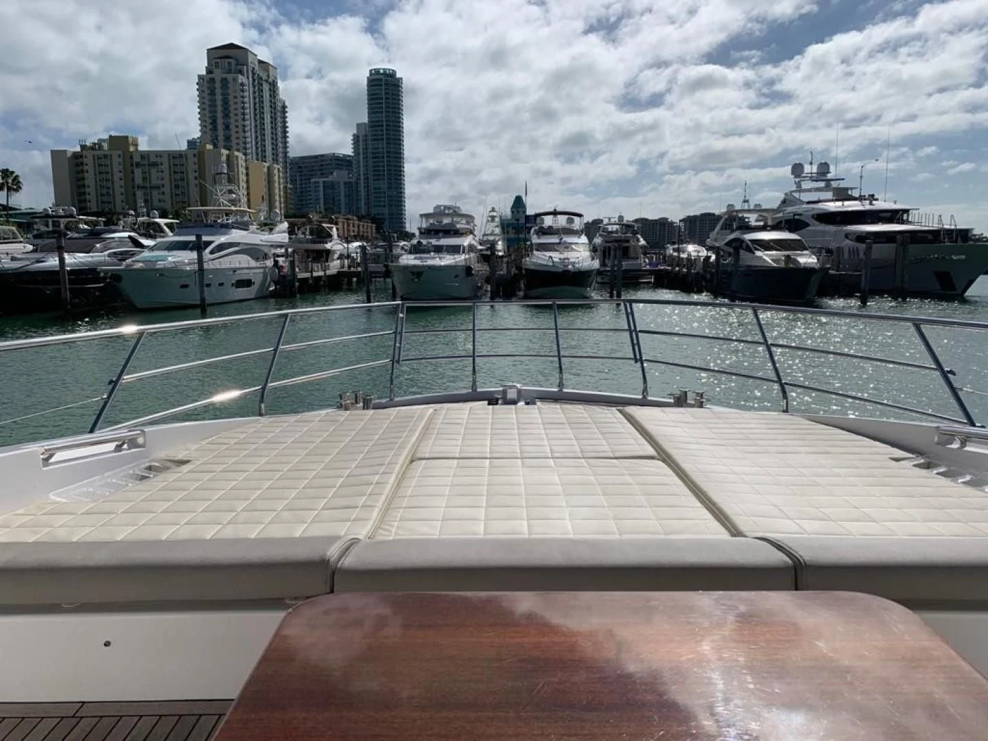 a view of a city from a window of a building aboard AMALFI Yacht for Sale