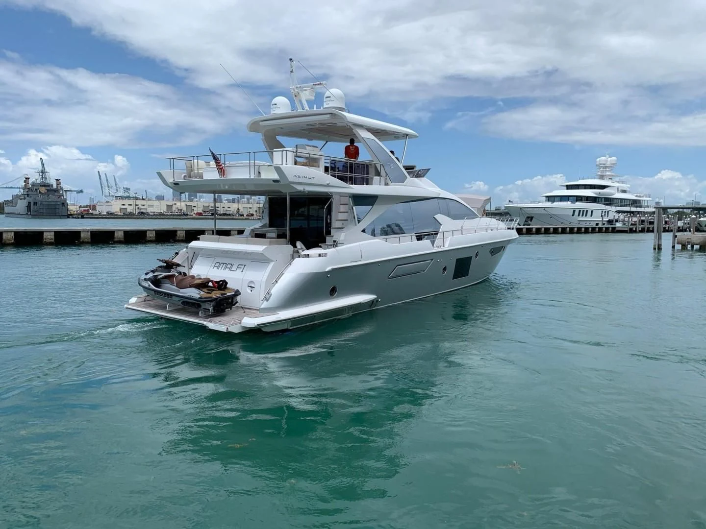 a boat in the water aboard AMALFI Yacht for Sale