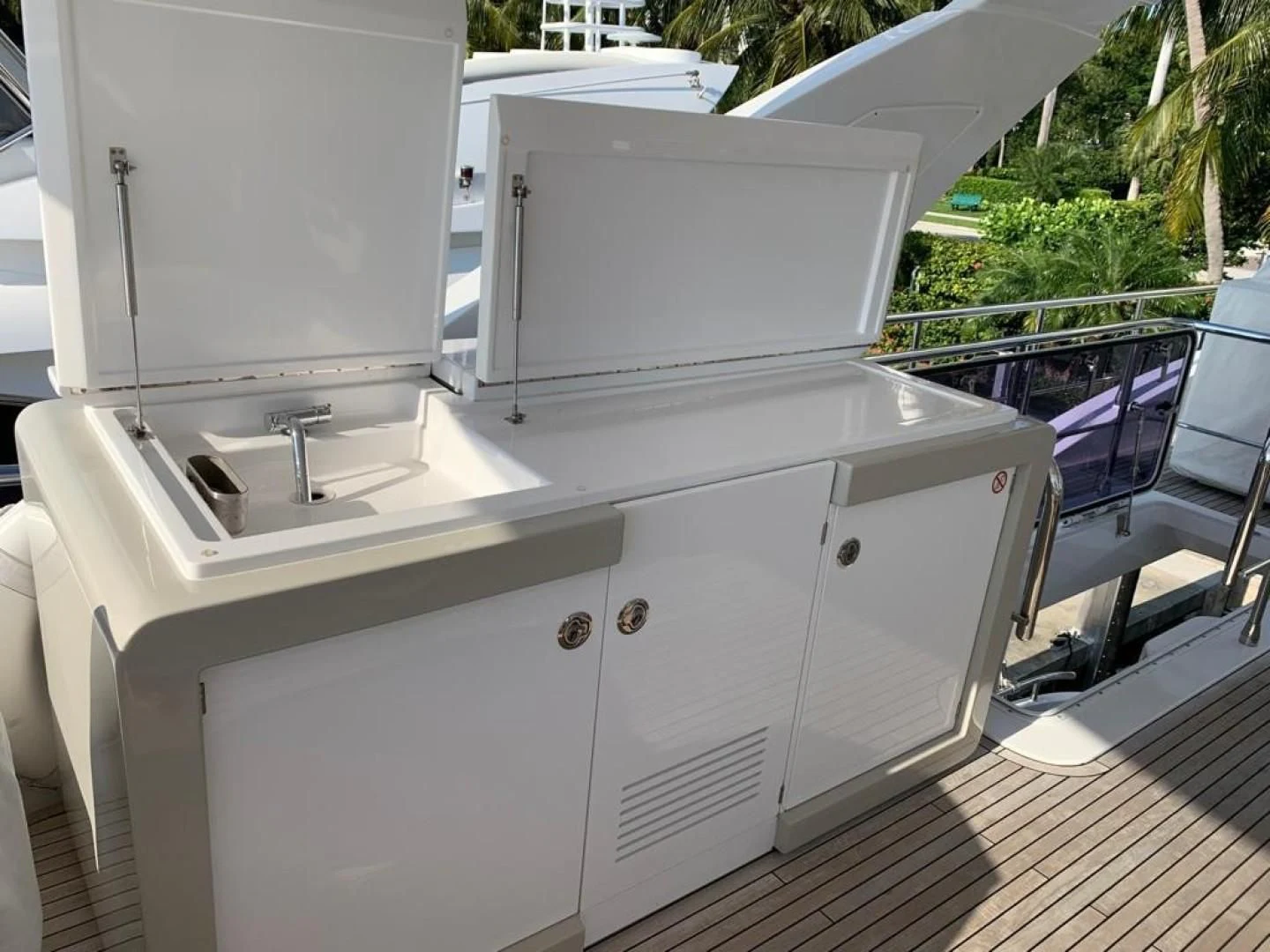 a white rectangular object on a deck aboard AMALFI Yacht for Sale