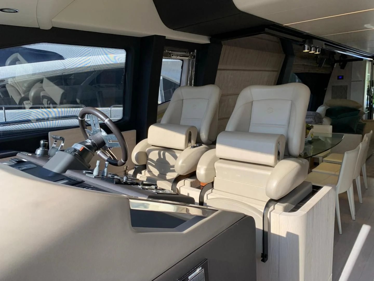 inside of a car aboard AMALFI Yacht for Sale