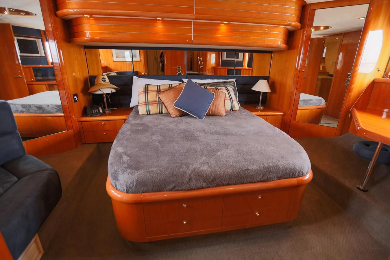 a bed in a cabin aboard BIG DREAM Yacht for Sale