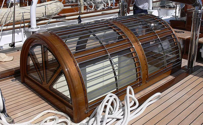 a large metal machine aboard METEOR Yacht for Sale