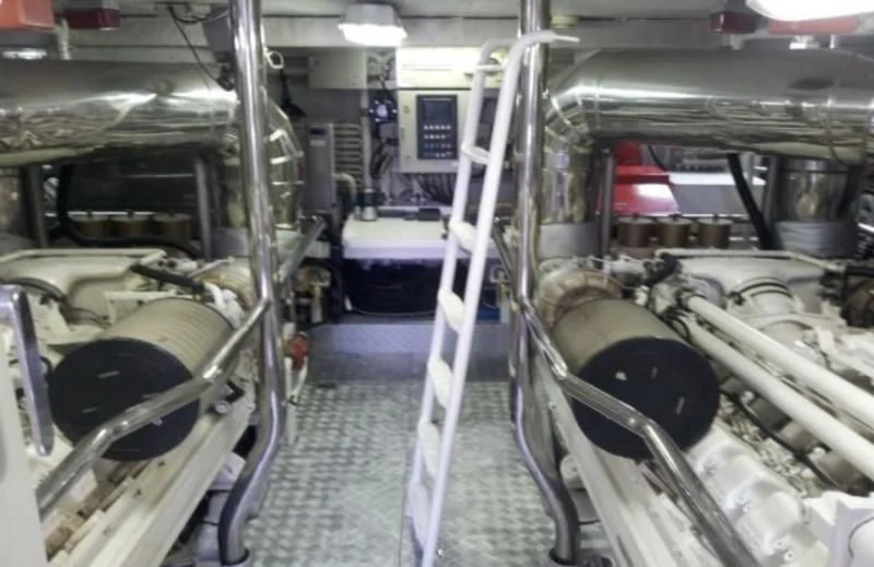 a room with machinery aboard ELMAR Yacht for Sale