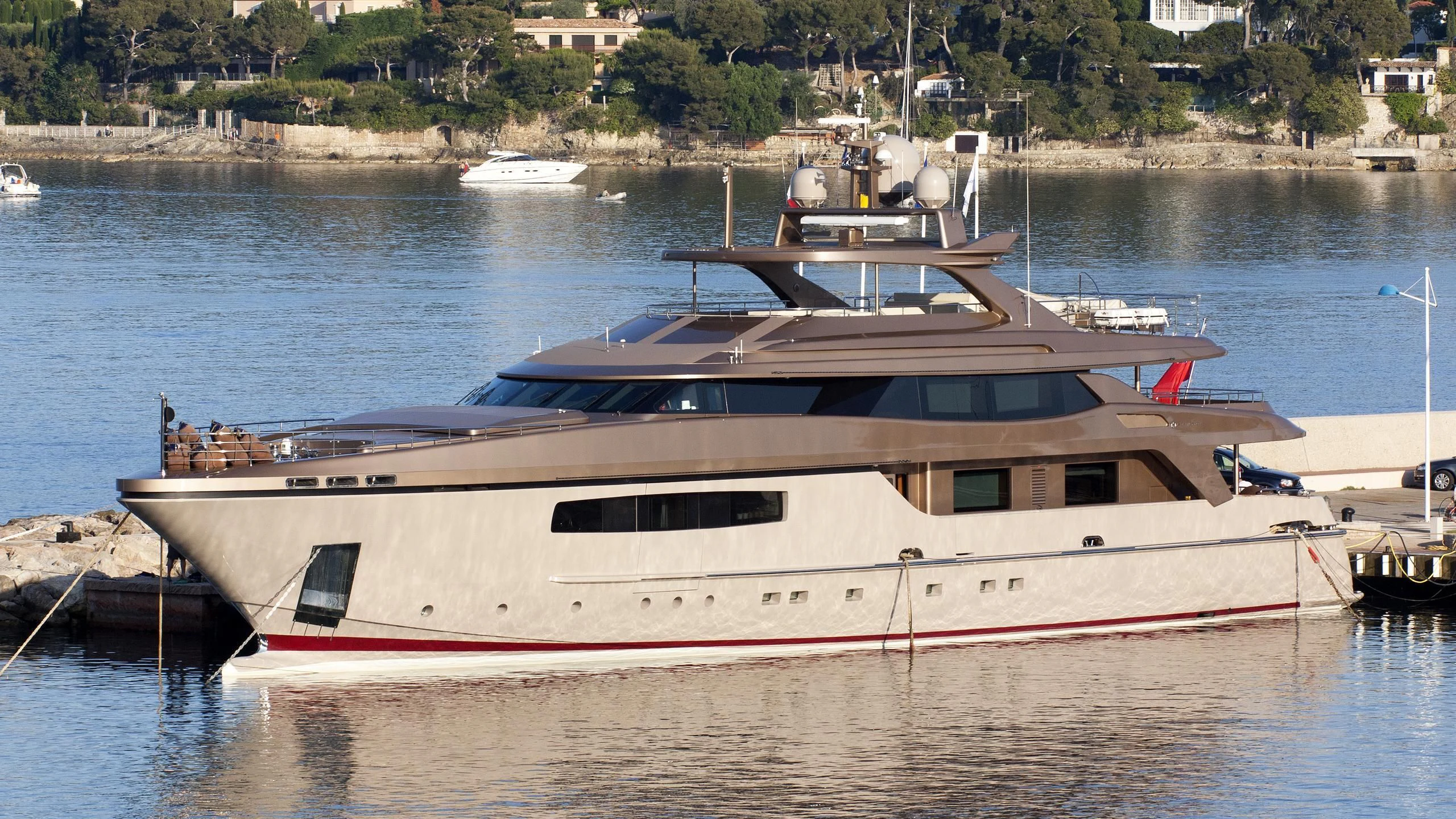 a large boat in the water aboard UNPLUGGED Yacht for Sale
