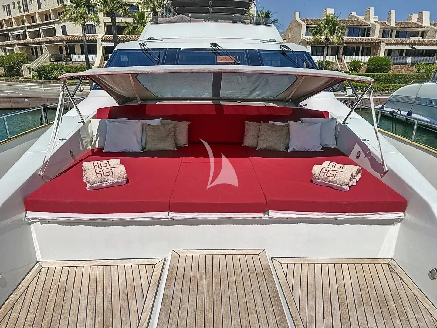 a boat on the water aboard FIGI Yacht for Sale