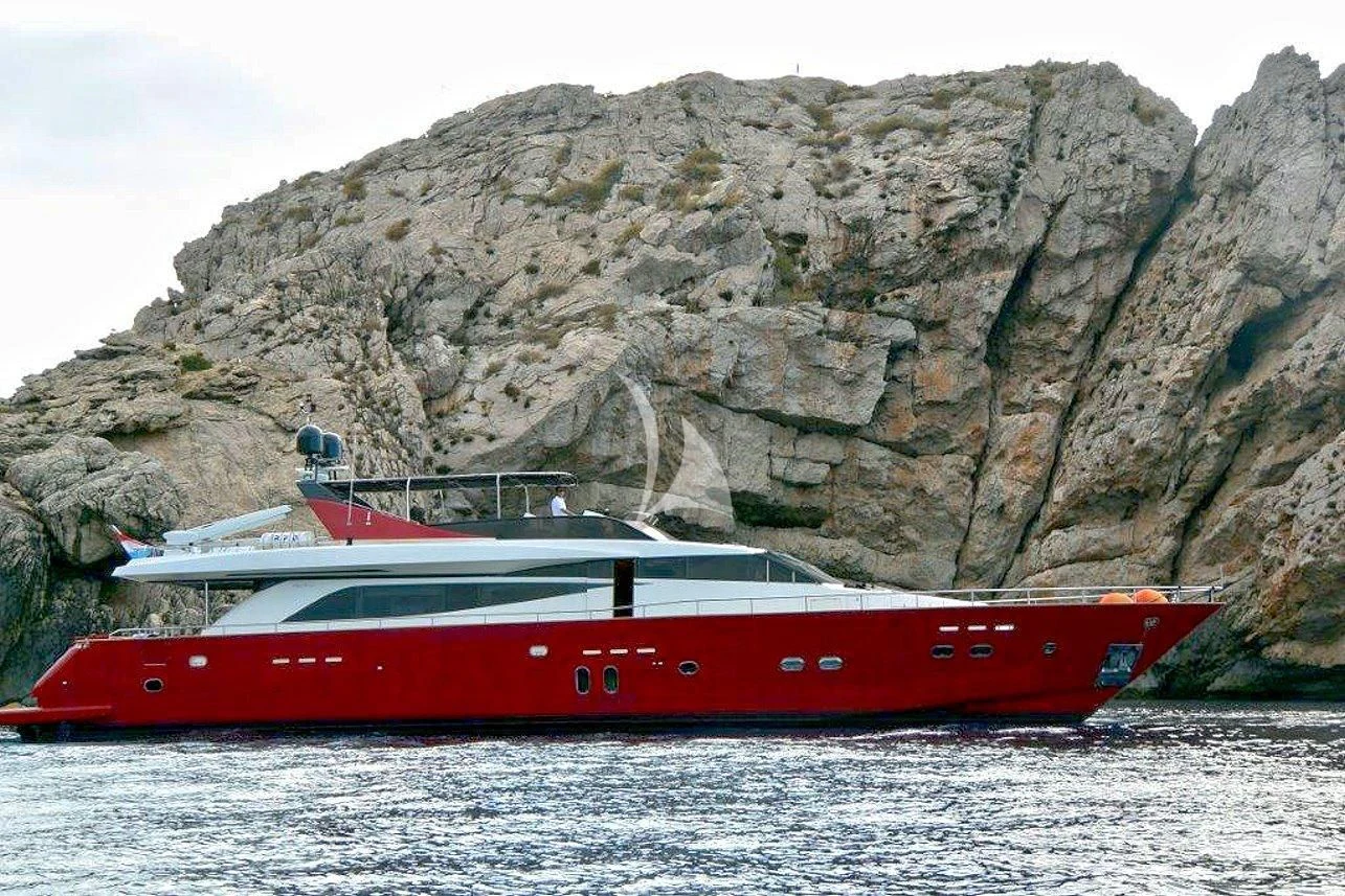 a boat on the water aboard FIGI Yacht for Sale