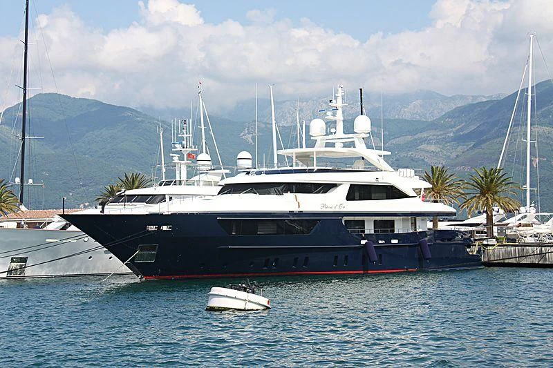 a large boat in the water aboard REVE D'OR Yacht for Sale