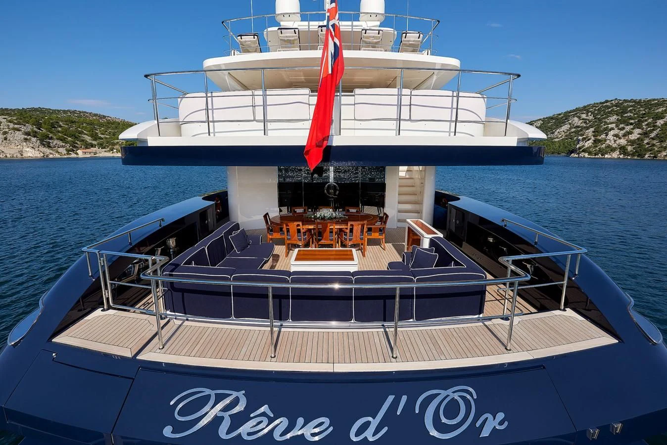 a boat on the water aboard REVE D'OR Yacht for Sale