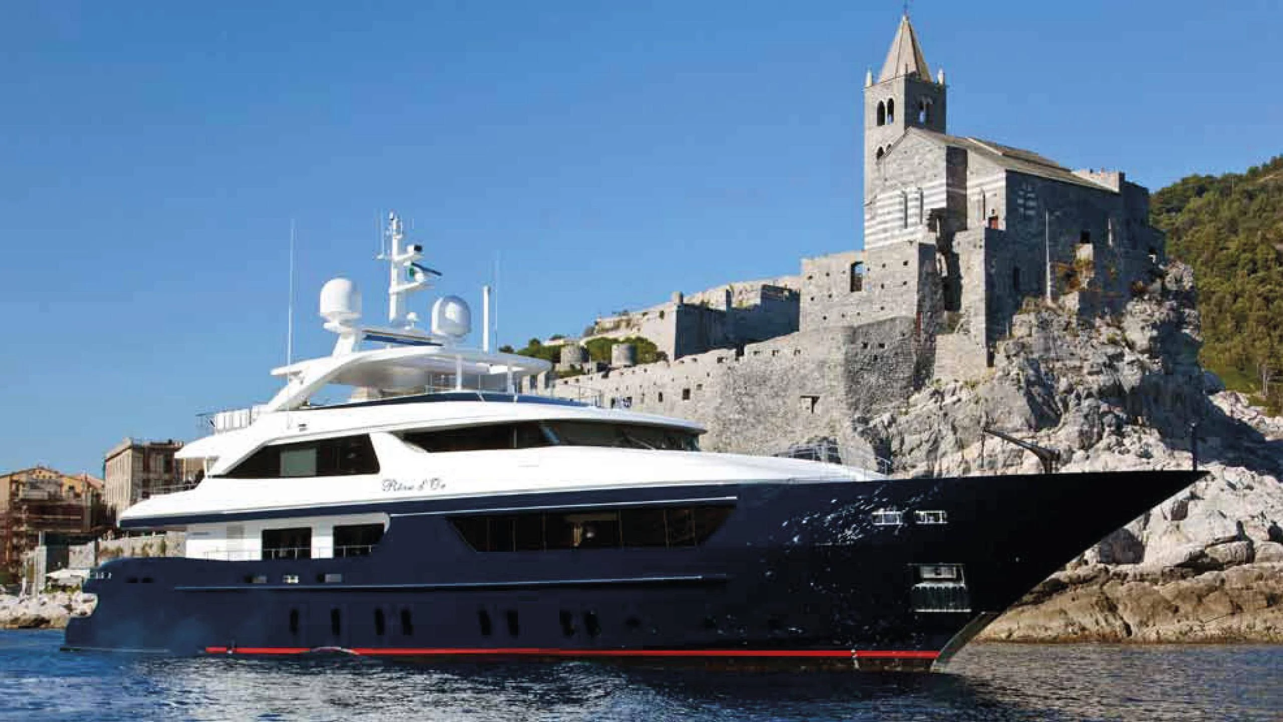 a boat in the water aboard REVE D'OR Yacht for Sale