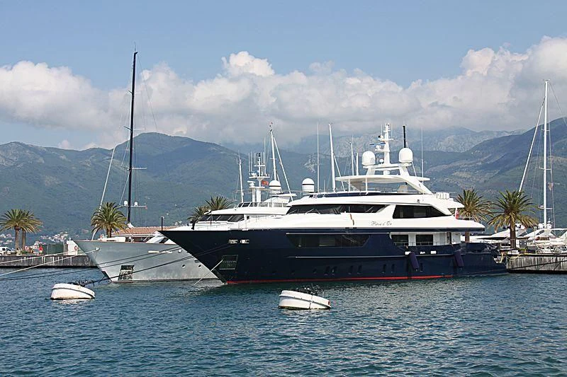 a large boat in the water aboard REVE D'OR Yacht for Sale