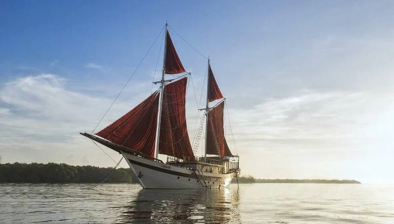 a boat in the water aboard TIARE Yacht for Sale