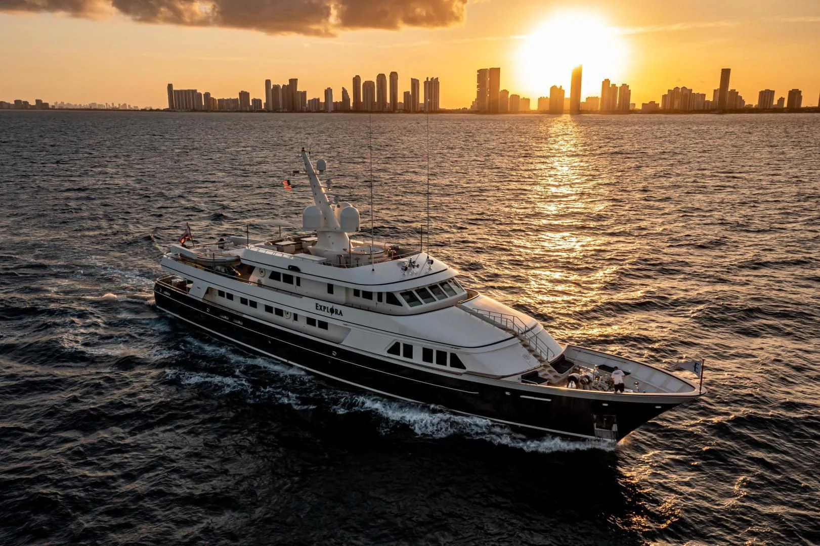 a ship in the water aboard EXPLORA Yacht for Sale