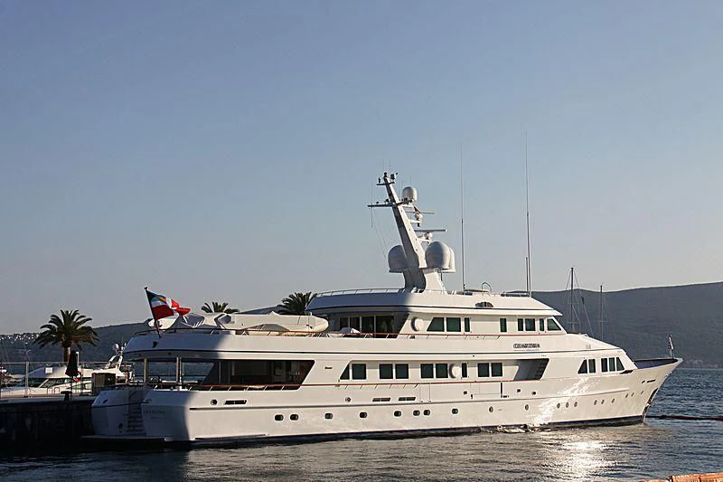 a large white boat aboard EXPLORA Yacht for Sale