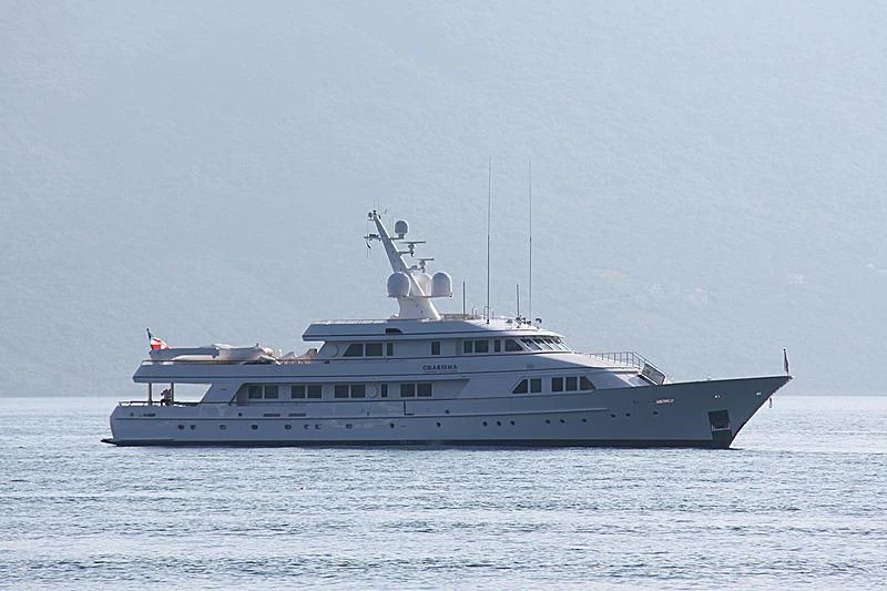 a large boat in the water aboard EXPLORA Yacht for Sale